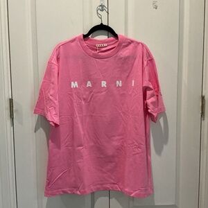 M A R N I Adult T-Shirt in Pink Size L-XL Pure Cotton New
